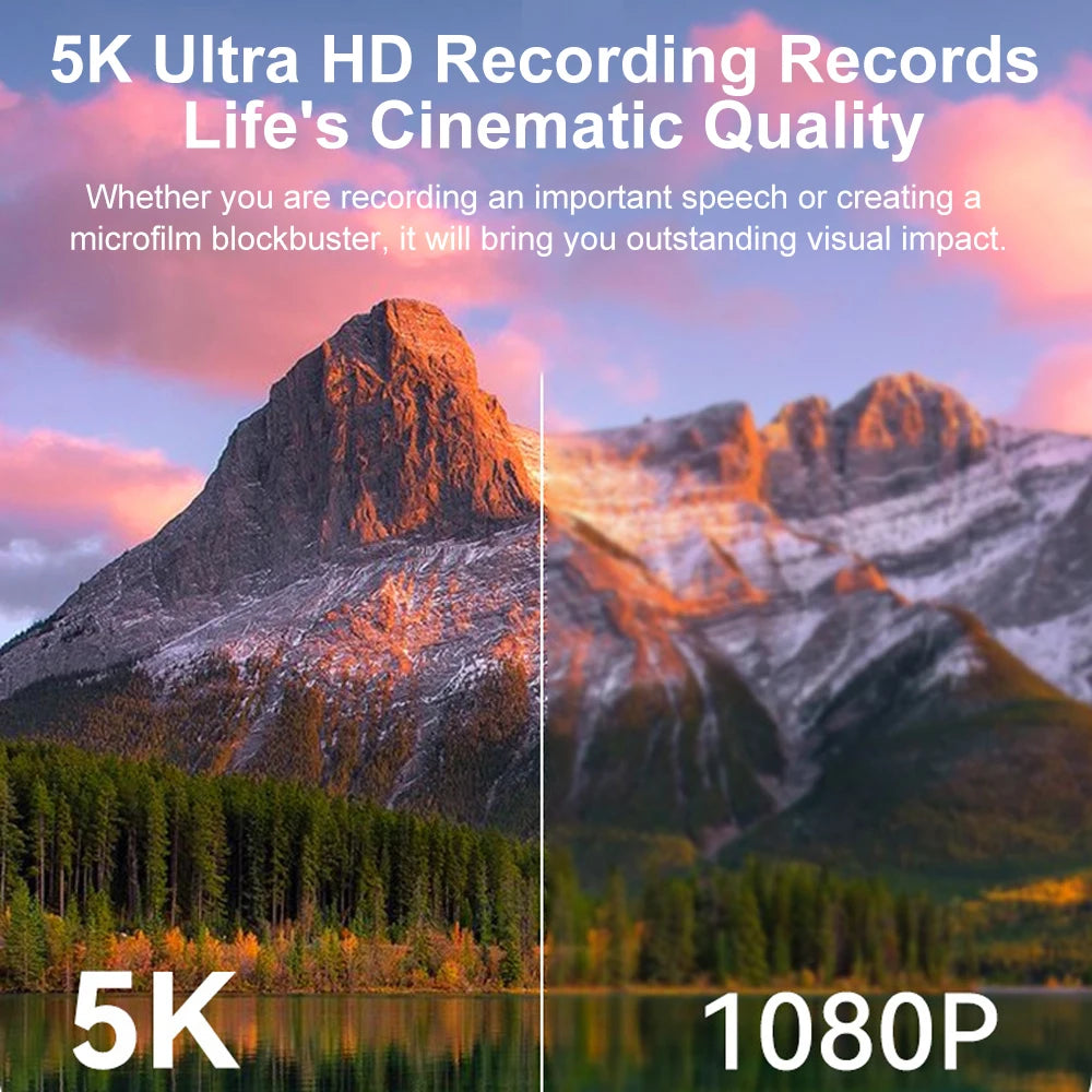 Ourlife 5K Vlog Camera – 180° Flip Screen, Built-in Flash & Multiple Shooting Modes Digispots