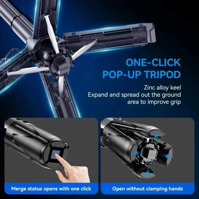 For Magsafe Tripod Bluetooth Remote Magnetic Mini Selfie Stick For iPhone Android Magsafe Travel Monopod Mobile Phone Stabilizer Digispots