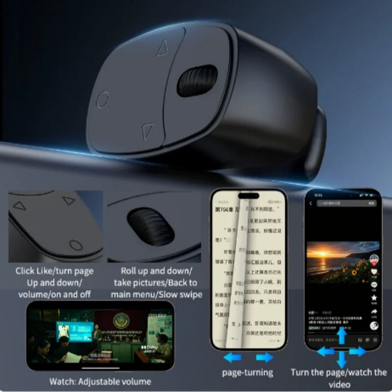 Fingertip shutter button taking selfie with phone