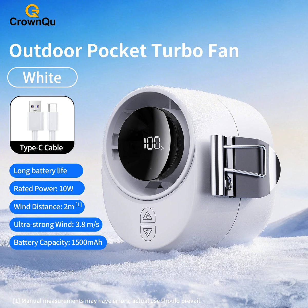 Mini Portable Waist Clip Fan – 3000mAh Battery, 6 Speeds & Digital Display Digispots