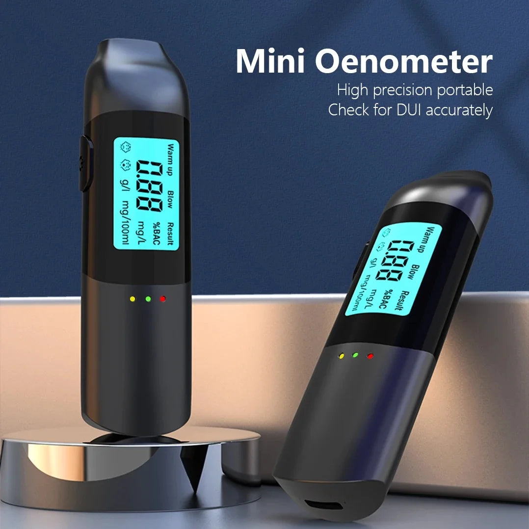 Digital alcohol tester mouthpiece and sensor detail