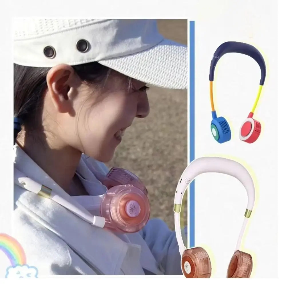 Foldable Bladeless Neck Fan – 360° Cooling, Collapsible & USB Rechargeable Digispots