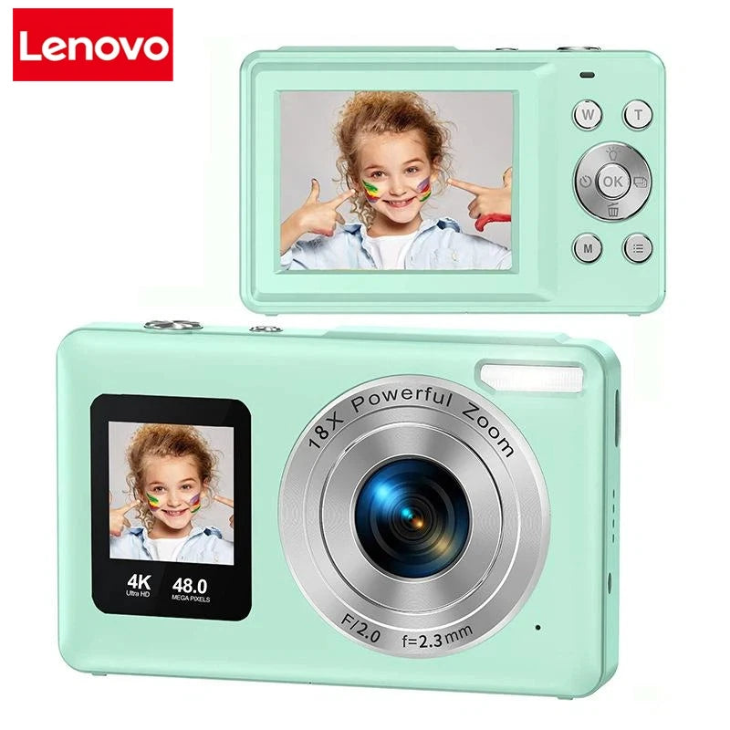 Lenovo 4K Digital Camera – 48MP, Dual Screen, Auto Focus, 16x Zoom & 64GB SD Card Digispots