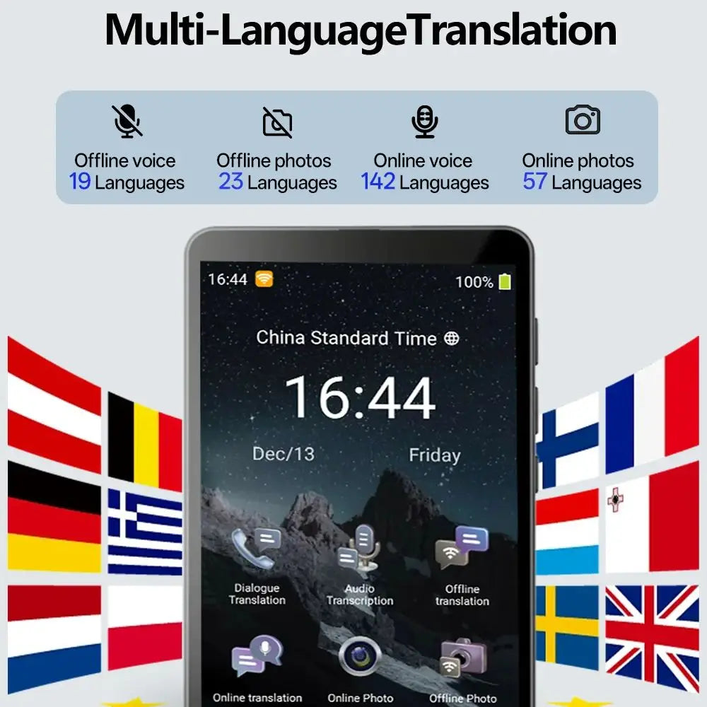 Travel Language Translator – 142 Languages, 5" HD Screen, ChatGPT & 10Hr Battery Digispots