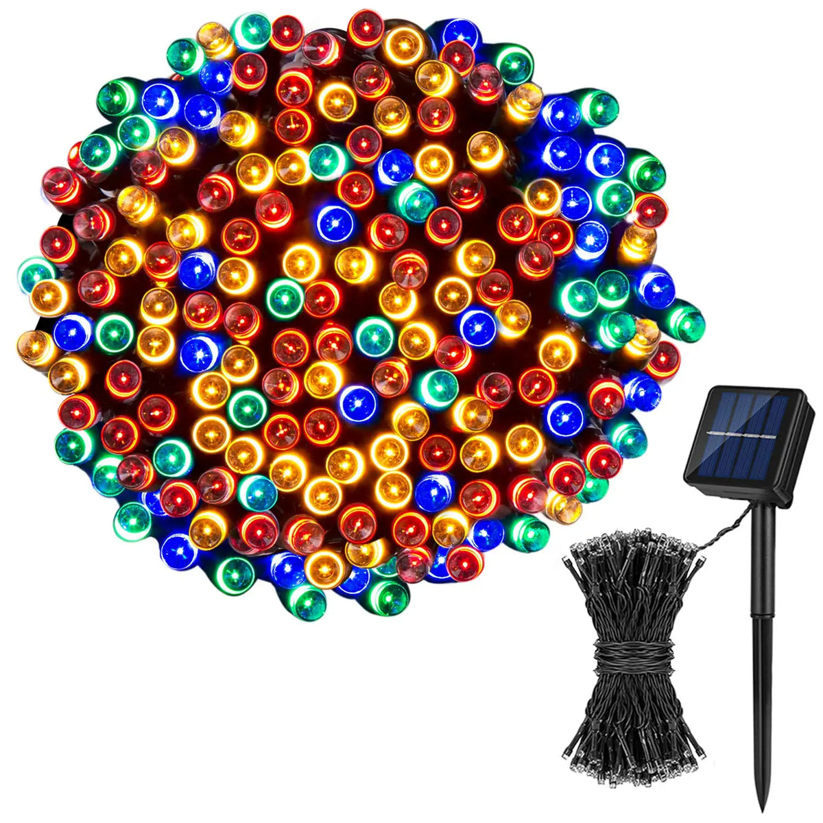 LED Plastic Leath Solar Powered Outdoor Fairy Lights IP65 Waterproof 8 Lighting Modes for Christmas Wedding Decoration Digispots