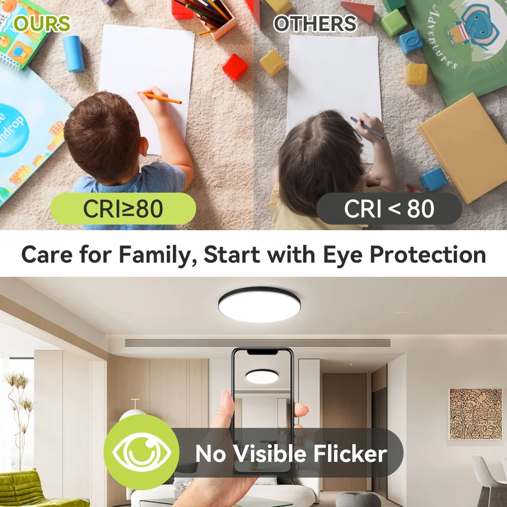 Smart Led Ceiling Light with Remote Control 3 Colors Dimmable Ceiling Lights Ultrathin Panel Lamps Bedroom Kitchen Ceiling Lamp Digispots