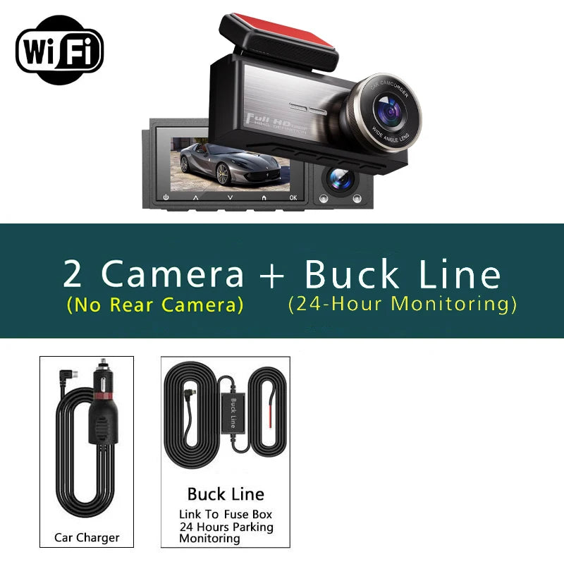 3 Channel WIFI Dash Cam 1080P Car Dvr Interior Vehicle Three Way Camera Mini DVRs Recorder Video Registrator Dashcam Camcord Digispots
