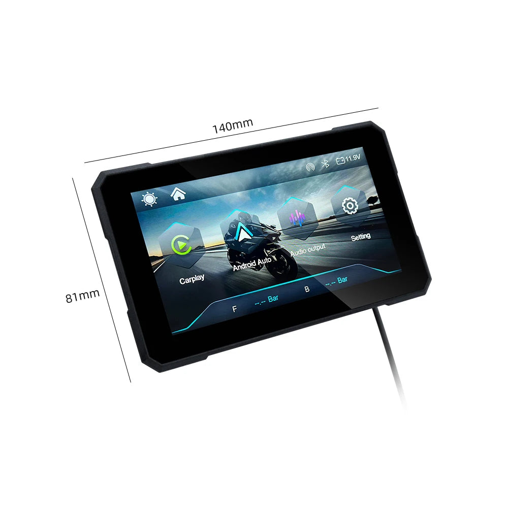 5" Smart Motorcycle Display, CarPlay for Motorcycle, Wireless Android Auto, TPMS, Navigation, Voice Assistant, Quick Release Mou Digispots