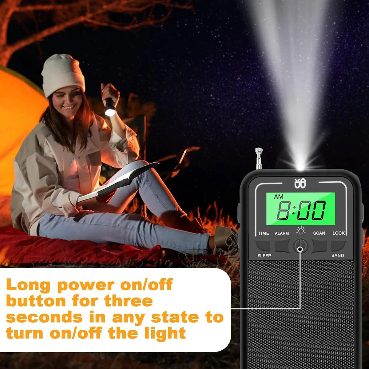 Portable AM/FM/SW Radio with LED Flashlight – Emergency & Camping Digispots
