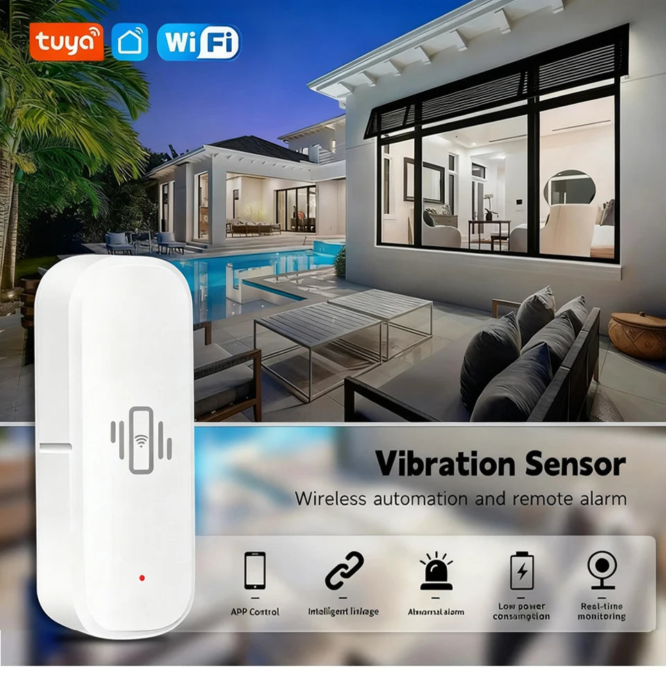 Tuya WiFi vibration sensor smart home security alert