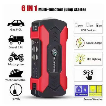 12V Car Jump Starter & Power Bank – Emergency Battery Booster with LED Display & Torch Digispots