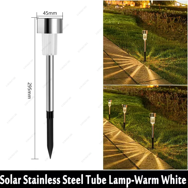 Solar garden lights dimensions and spike stake detail