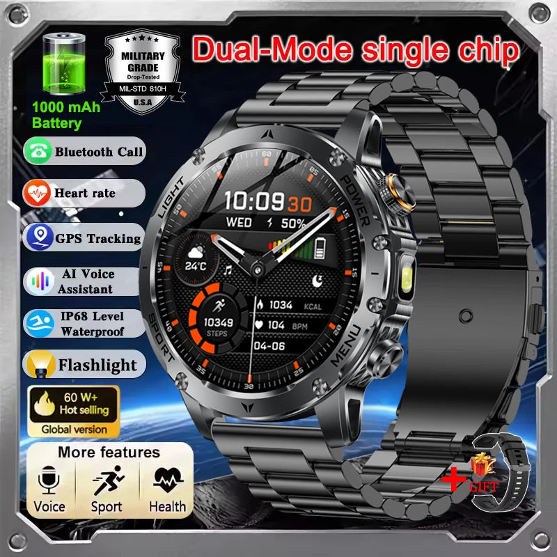 T-REX 3 Ultra Military Smartwatch – GPS, AMOLED, 5ATM Waterproof, Bluetooth Calling Digispots