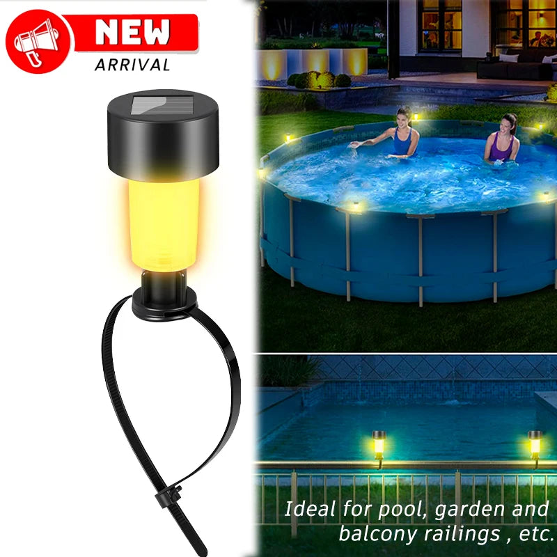 Outdoor path lights installed along garden walkway