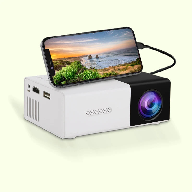 YG300 mini projector package contents and remote