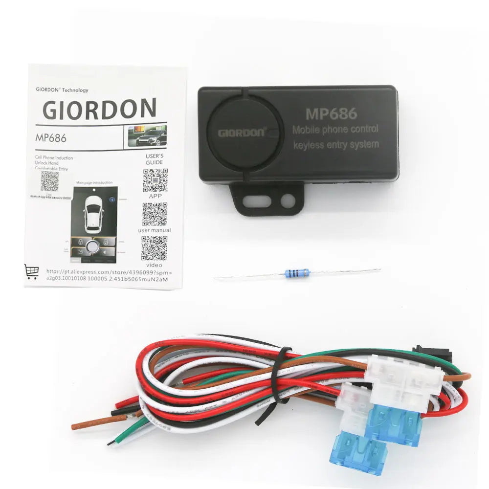 Smartphone Car Alarm System, Compatível Com iOS E Android Phone, Remoto Smart Key Car Start and Stop System, PKE Car Digispots