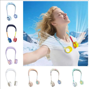 Foldable Bladeless Neck Fan – 360° Cooling, Collapsible & USB Rechargeable Digispots