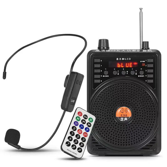 48W Wireless Auto Connection Loudspeaker Wired Bluetooth Teacher Classroom Megaphone Speaker Tour Guide's Amplifier TF Card USB Digispots