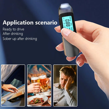 Breathalyzer LCD display reading result close up