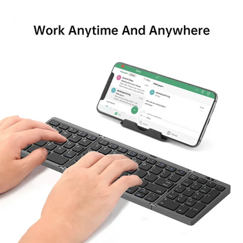 Foldable wireless keyboard unfolded full size layout