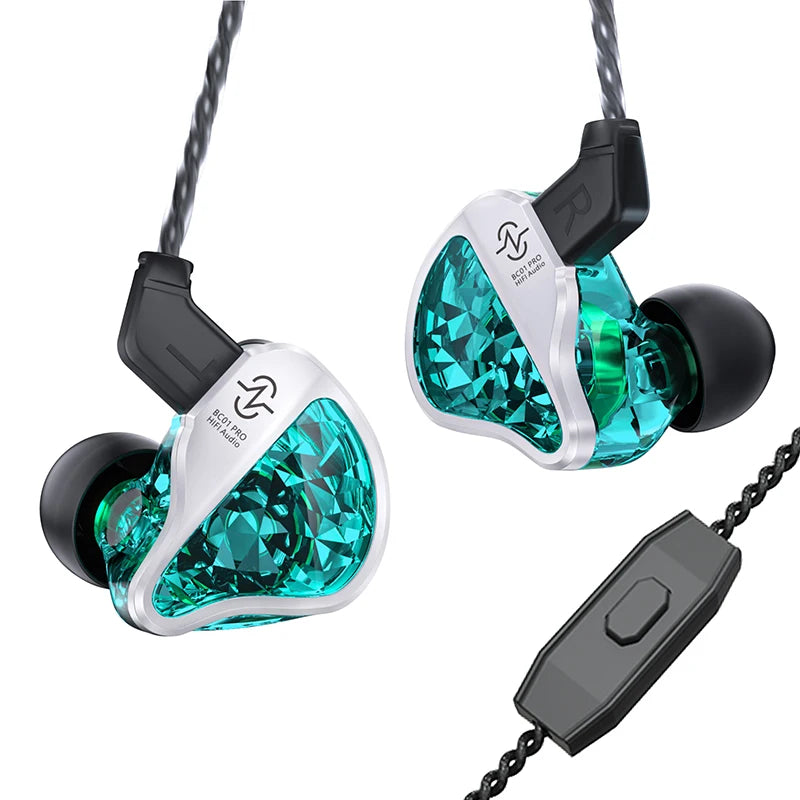 CCZ Harmony BC01 Pro Wired HIFI Earphones – Hybrid Driver, Zinc Alloy, With or Without Mic Digispots
