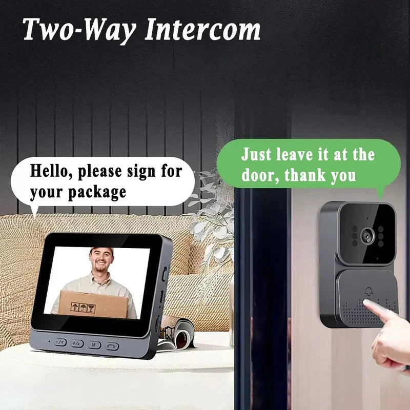 Smart WiFi 2.4G Wireless Doorbells Video Intercom Camera Inteligente Night Vision 4.3inch HD Screen For Security Home Apartment Digispots