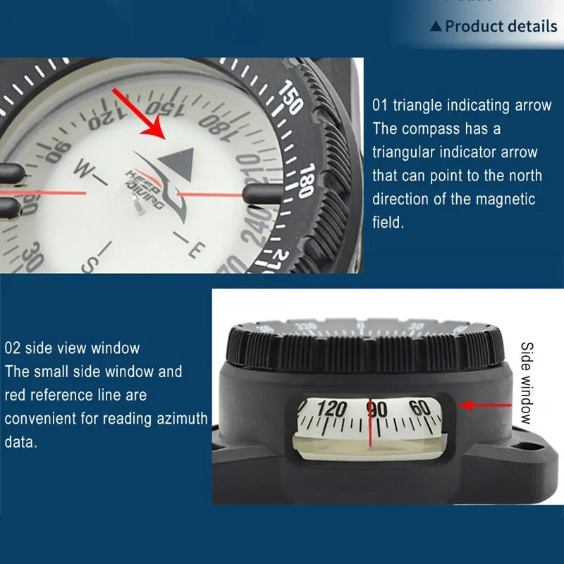 Waterproof Dive Compass – Luminous Scuba & Outdoor Navigation Compass Digispots