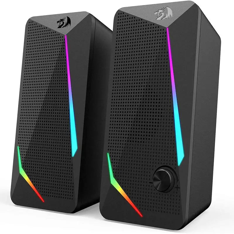 Redragon GS510 Waltz RGB Desktop Speakers – 2.0 Channel Stereo with 4 LED Backlight Modes Digispots