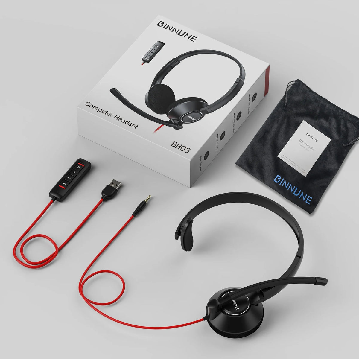 BINNUNE headset dimensions and product specifications