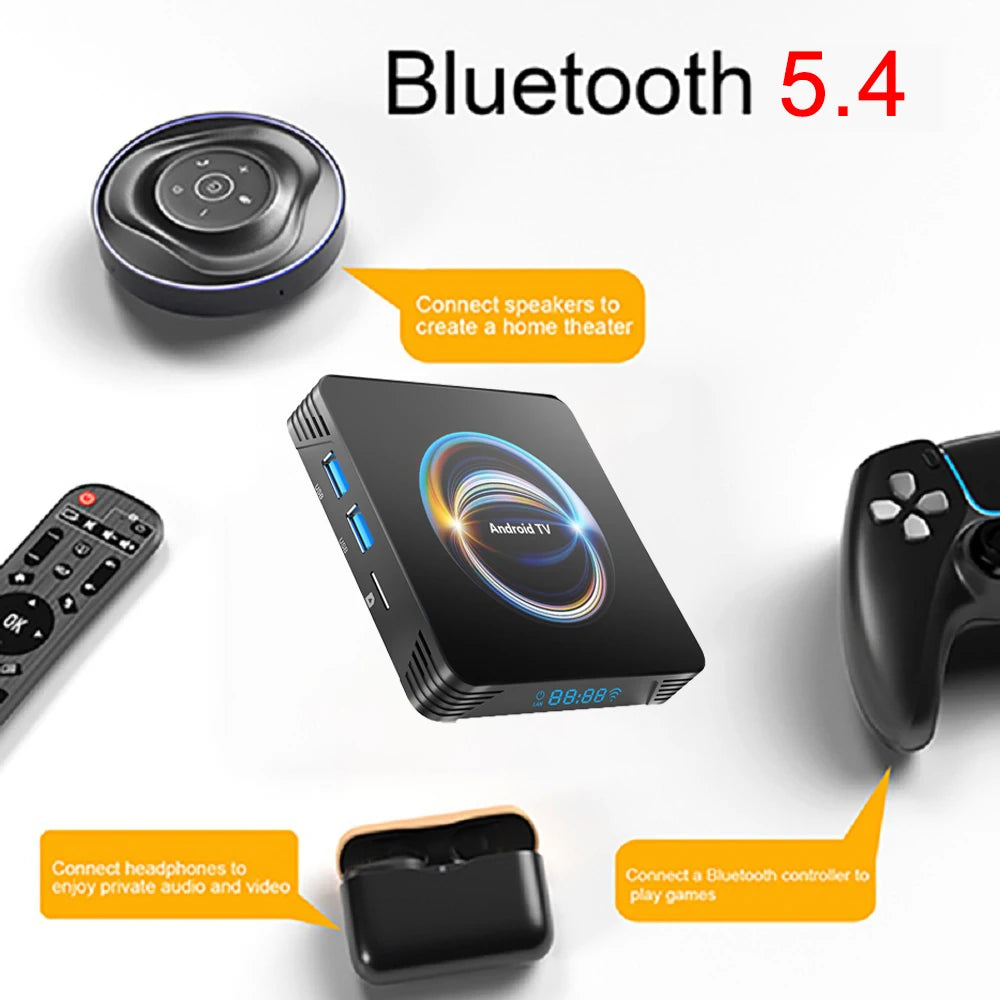 Android Media Box – 8K Playback, WiFi 6 & Bluetooth 5.4 Digispots
