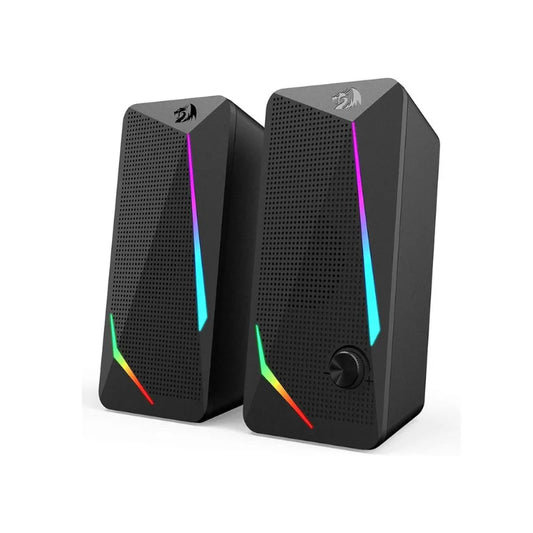 Redragon GS510 Waltz RGB Desktop Speakers – 2.0 Channel Stereo with 4 LED Backlight Modes Digispots