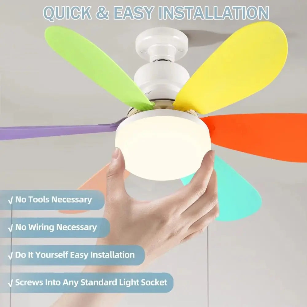 Modern Ceiling Fan with Remote Control – Silent LED Light, E27, 30W/40W for Living Room & Bedroom Digispots