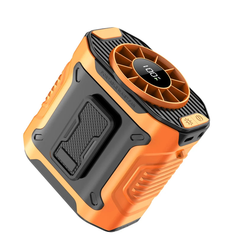 Portable Hiking Waist Fan – 5-Speed Adjustable, USB Rechargeable & Clip-On Digispots