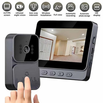 Smart WiFi 2.4G Wireless Doorbells Video Intercom Camera Inteligente Night Vision 4.3inch HD Screen For Security Home Apartment Digispots