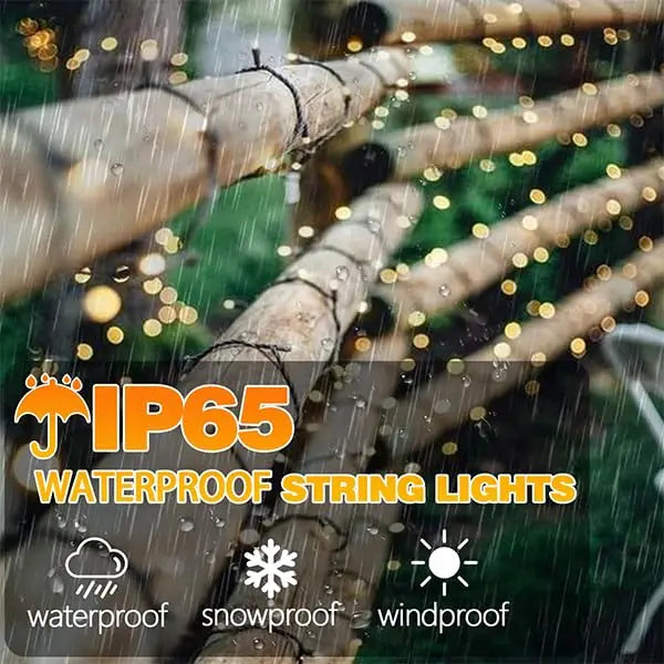 LED Plastic Leath Solar Powered Outdoor Fairy Lights IP65 Waterproof 8 Lighting Modes for Christmas Wedding Decoration Digispots