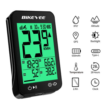 Wireless Bike Computer GPS Bicycle Speedometer MTB Road Odometer Multifunction USB Rechargeable Digital Stopwatch Tracker Digispots