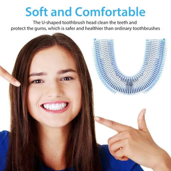 U-shape toothbrush silicone head 360 degree cleaning