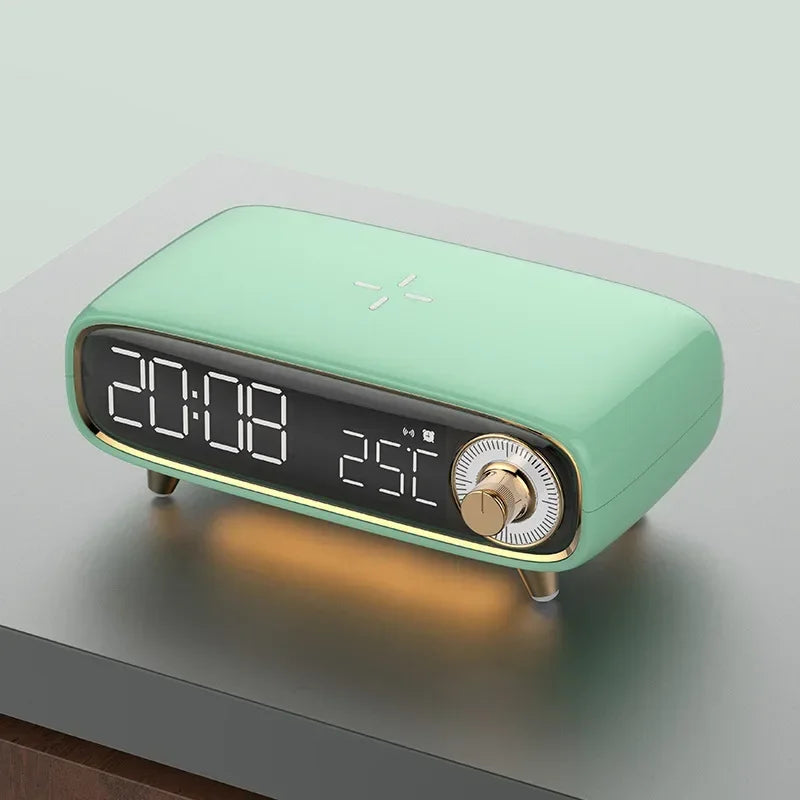 6-in-1 Bedside Charging Station – Bluetooth Speaker, 15W Wireless Charger, Night Light, Alarm Clock & Temperature Display Digispots