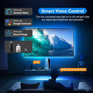LED Smart Ambient TV Backlight Wifi Alexa Google Assistant Control 4K HDMI-Compatible 2.0 Device Screen Color SyncStrip Lights Digispots