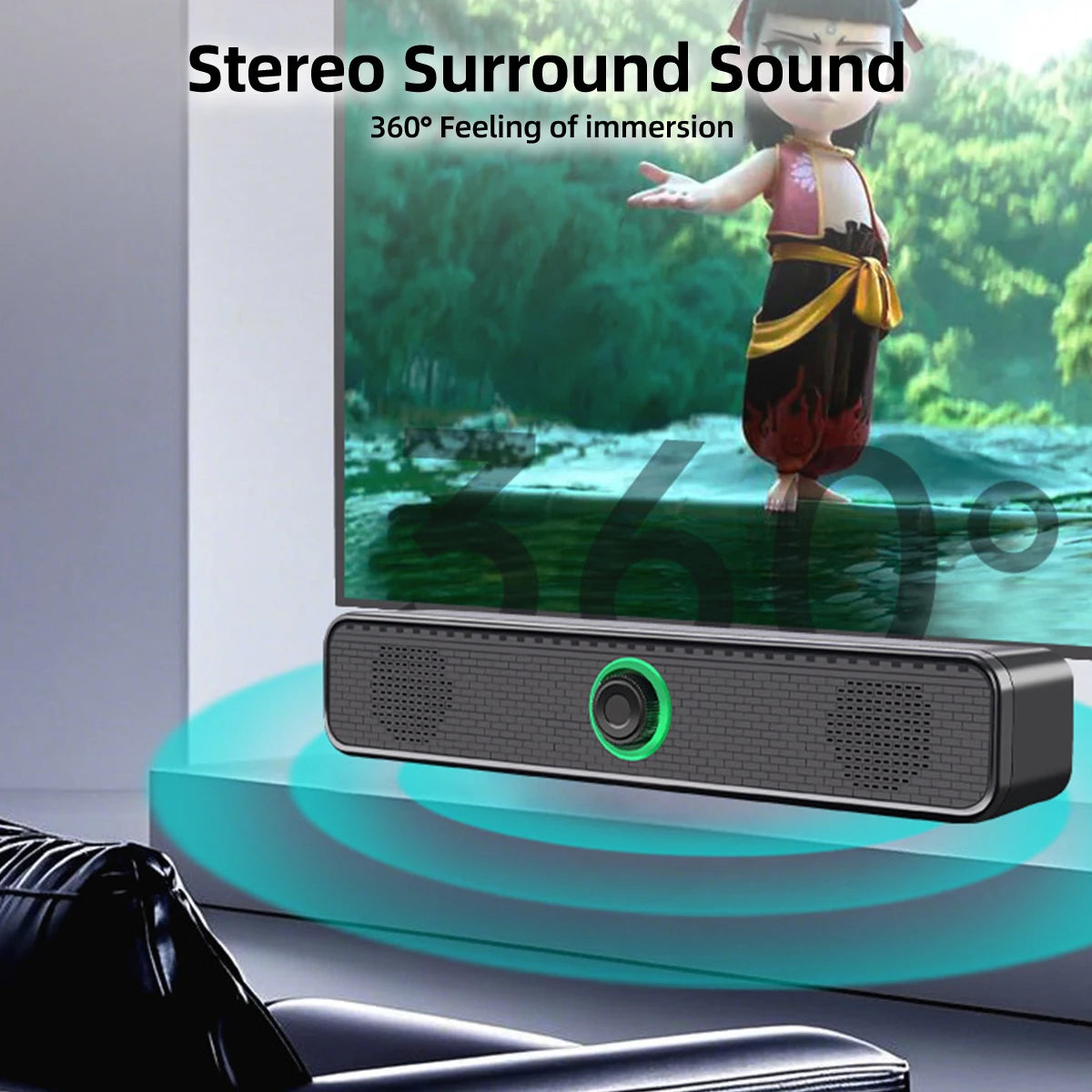 USB soundbar size comparison compact desktop design