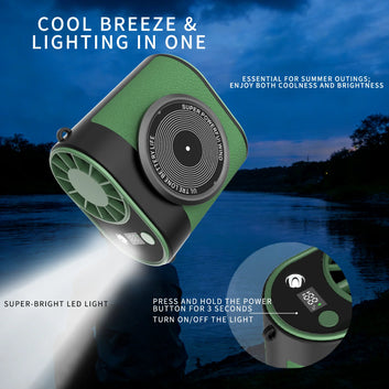 Waist fan 5-speed settings USB rechargeable portable