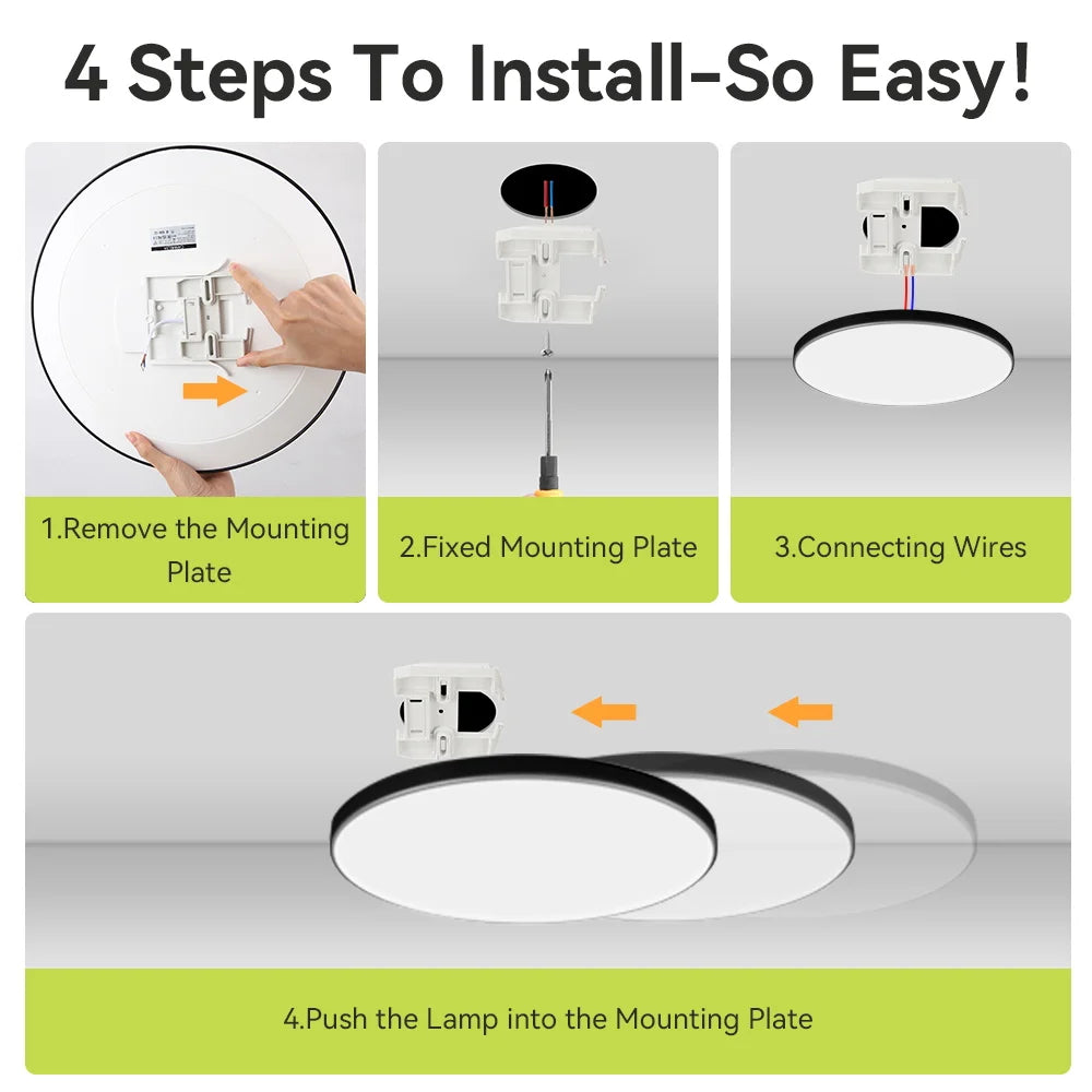 Smart Led Ceiling Light with Remote Control 3 Colors Dimmable Ceiling Lights Ultrathin Panel Lamps Bedroom Kitchen Ceiling Lamp Digispots