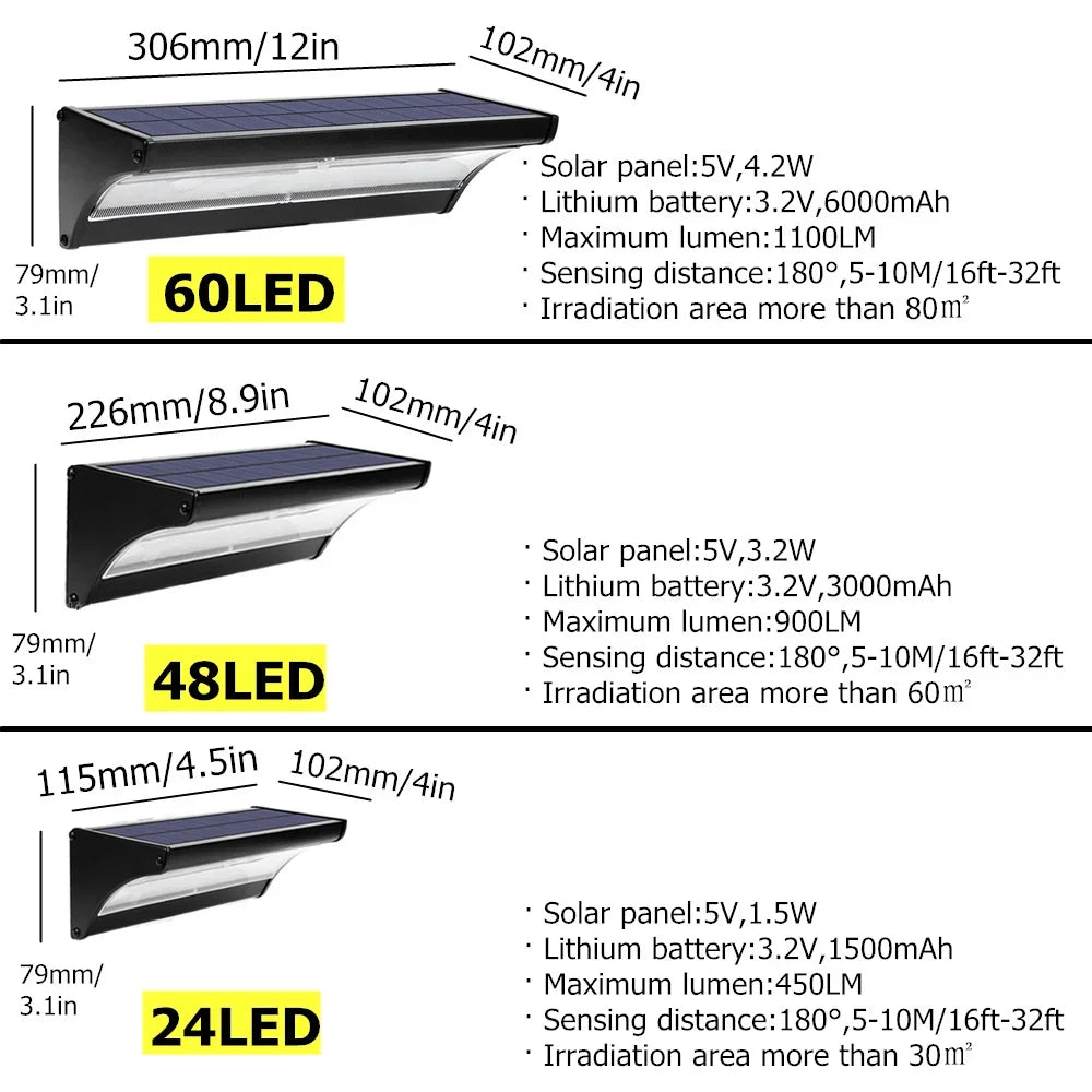 Solar Outdoor Security Wall Light – Motion Sensor, Super Bright LED, Aluminium Digispots