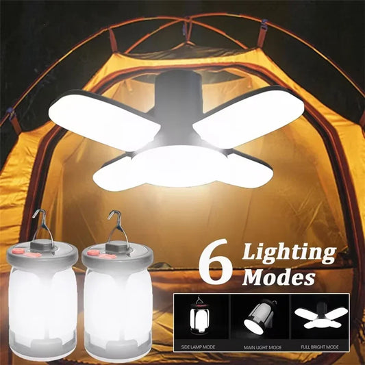 Solar LED camping lantern foldable 1000 lumen bright