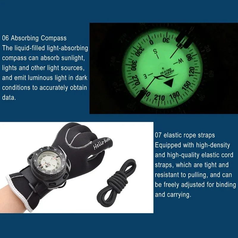 Waterproof Dive Compass – Luminous Scuba & Outdoor Navigation Compass Digispots