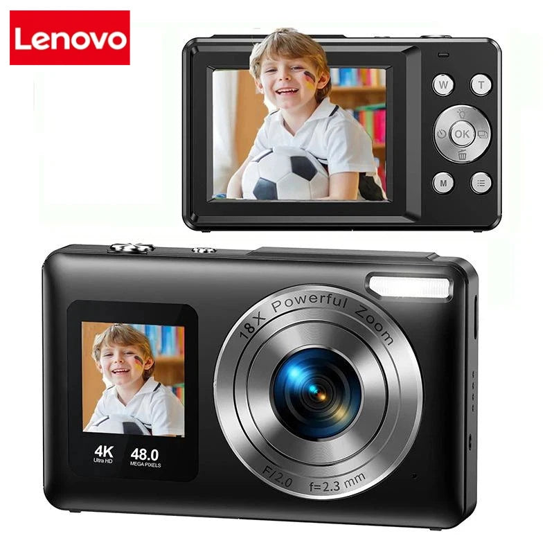 Lenovo 4K Digital Camera – 48MP, Dual Screen, Auto Focus, 16x Zoom & 64GB SD Card Digispots
