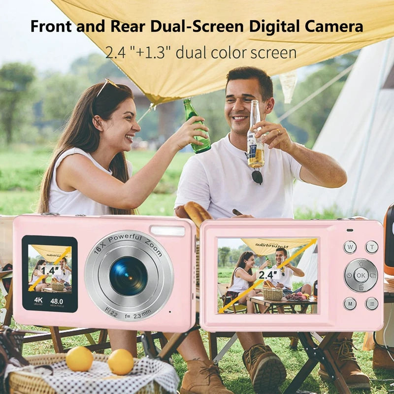 Lenovo 4K Digital Camera – 48MP, Dual Screen, Auto Focus, 16x Zoom & 64GB SD Card Digispots