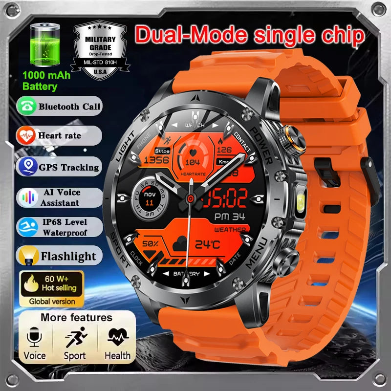T-REX 3 Ultra Military Smartwatch – GPS, AMOLED, 5ATM Waterproof, Bluetooth Calling Digispots