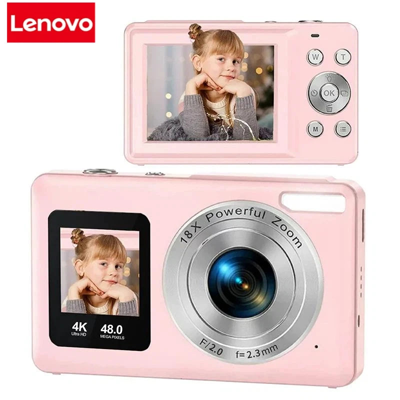 Lenovo 4K Digital Camera – 48MP, Dual Screen, Auto Focus, 16x Zoom & 64GB SD Card Digispots