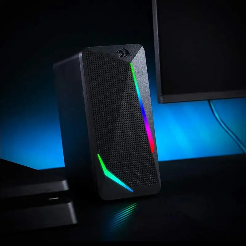 Redragon GS510 Waltz RGB Desktop Speakers – 2.0 Channel Stereo with 4 LED Backlight Modes Digispots
